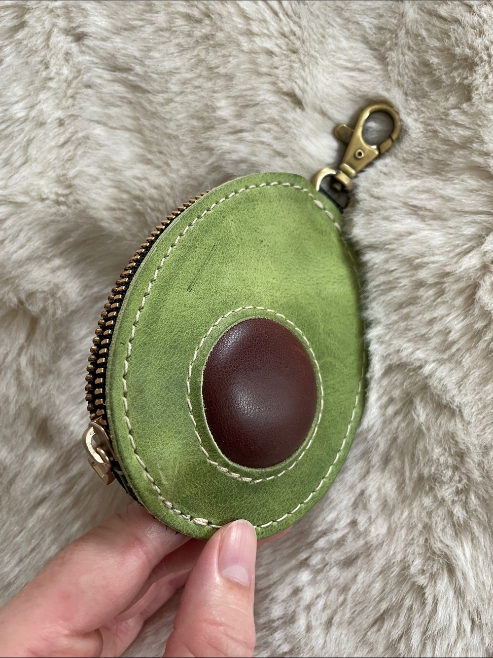 Portland Leather Avocado Keychain Pouch - Picture 4 of 5